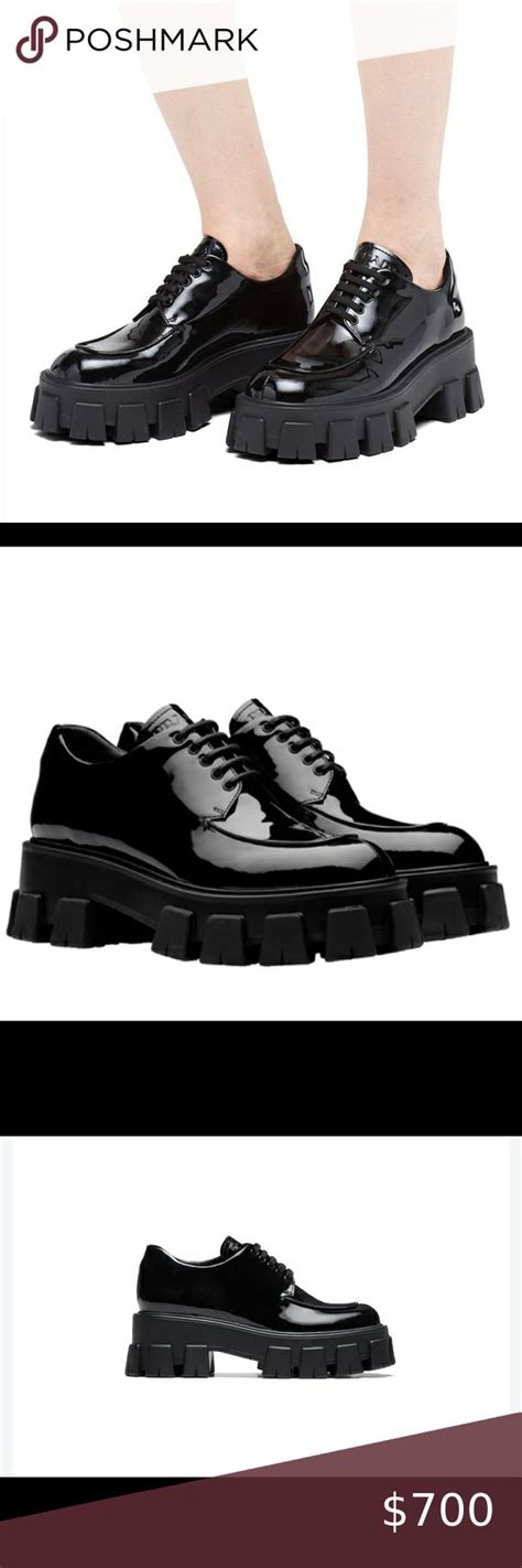 prada monolith patent leather derby platforms|Prada Men's Monolith Lug.